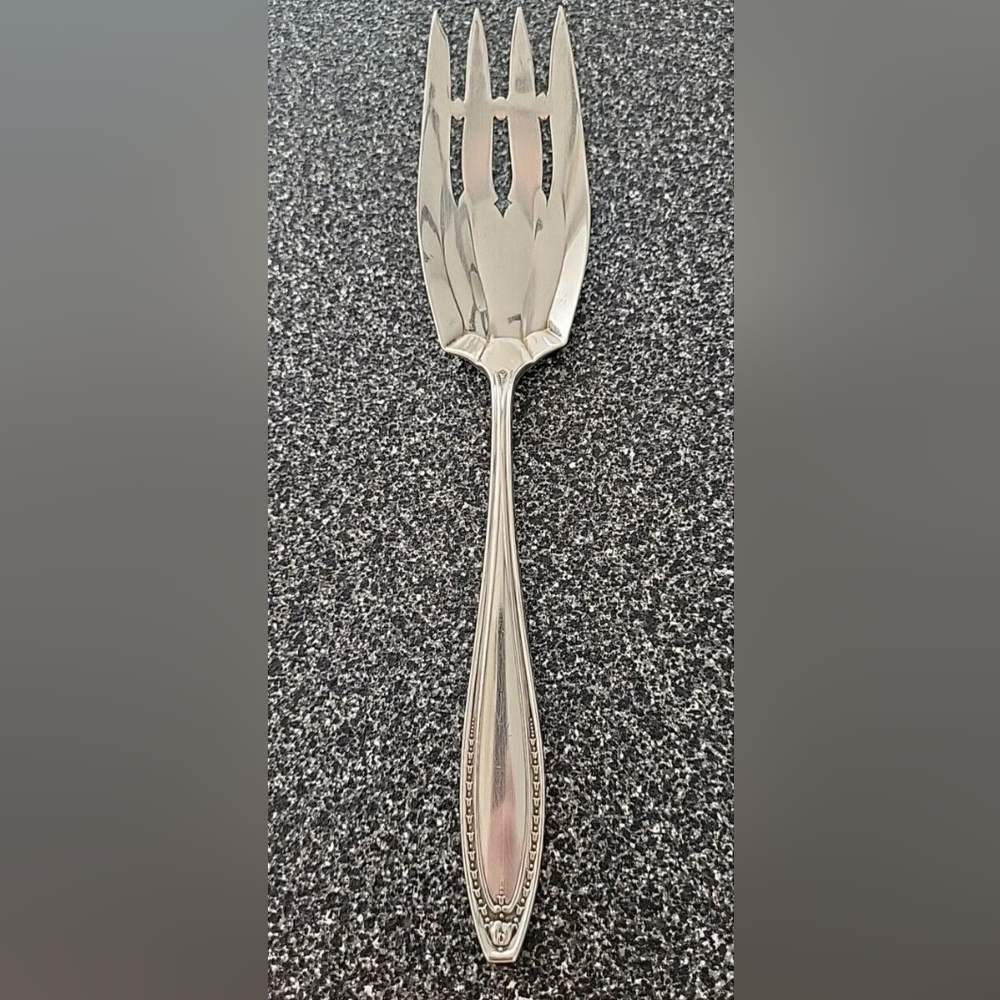 Wm.A. Rogers Heirloom Silver Plate Cold Meat Fork In Webster Pattern